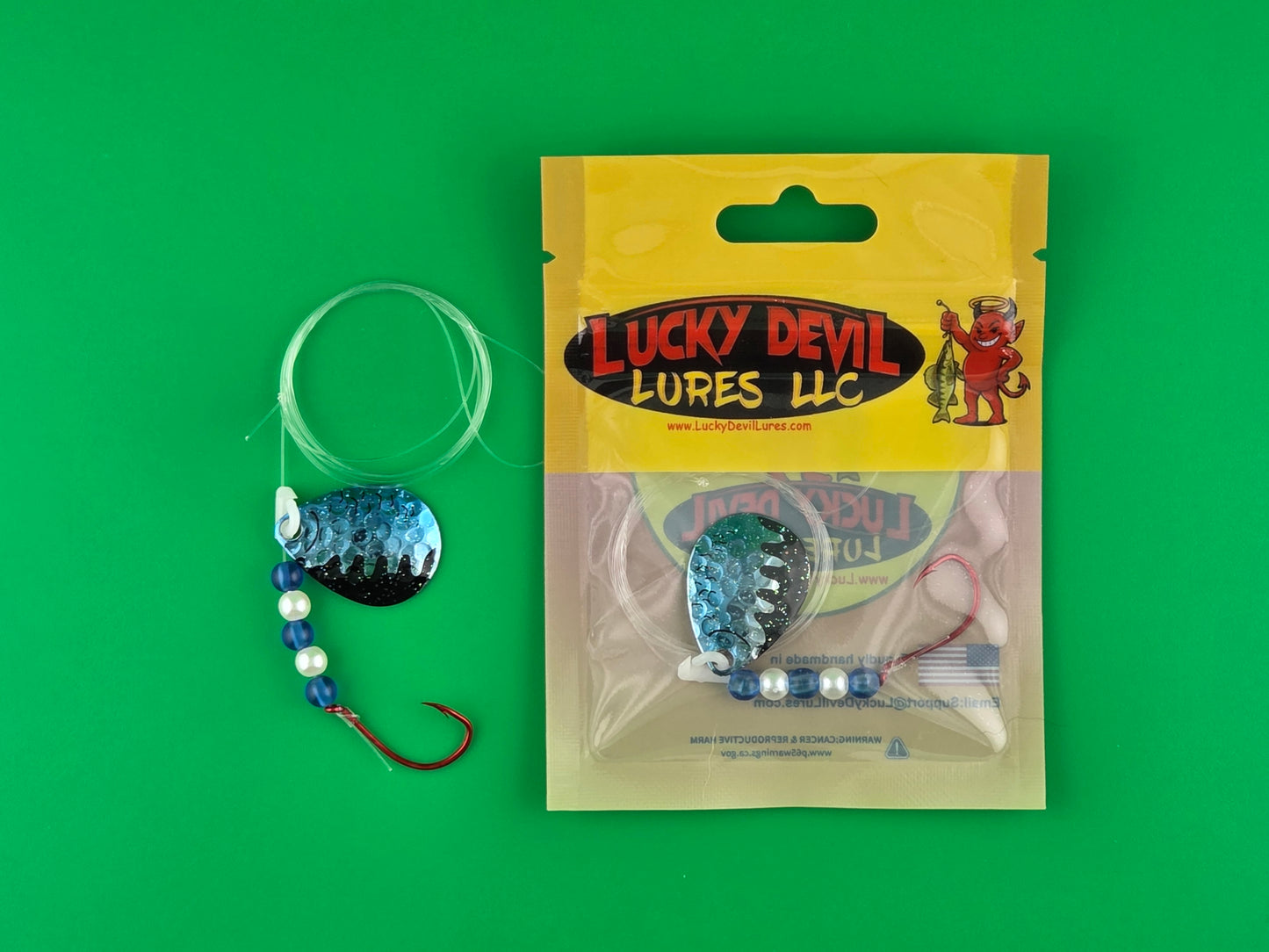 Expert-Series Colorado Spinner - Blue Hammered Nickel Perch Crystal