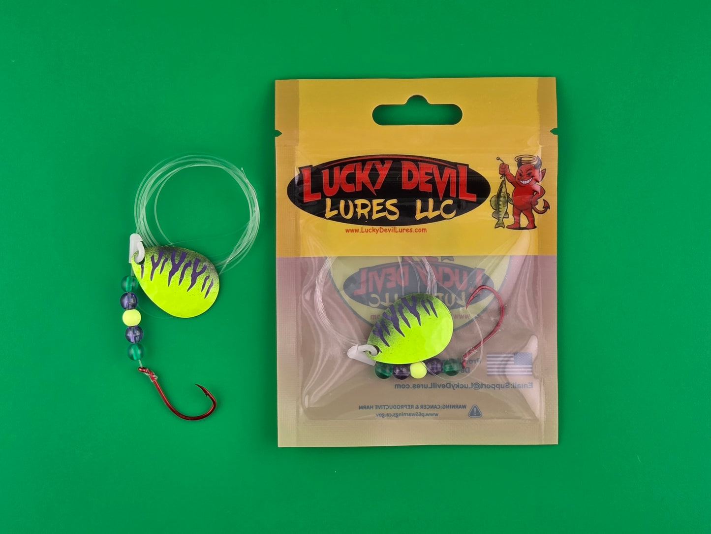 Expert-Series Colorado Spinner - Chartreuse/Purple Tiger Stripe